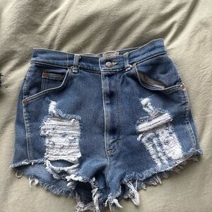LF Blue Distressed Jean Shorts